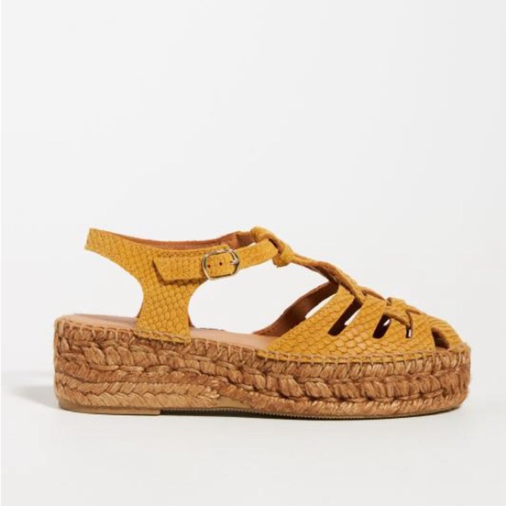 Naguisa Bemol Yellow Suede Espadrilles